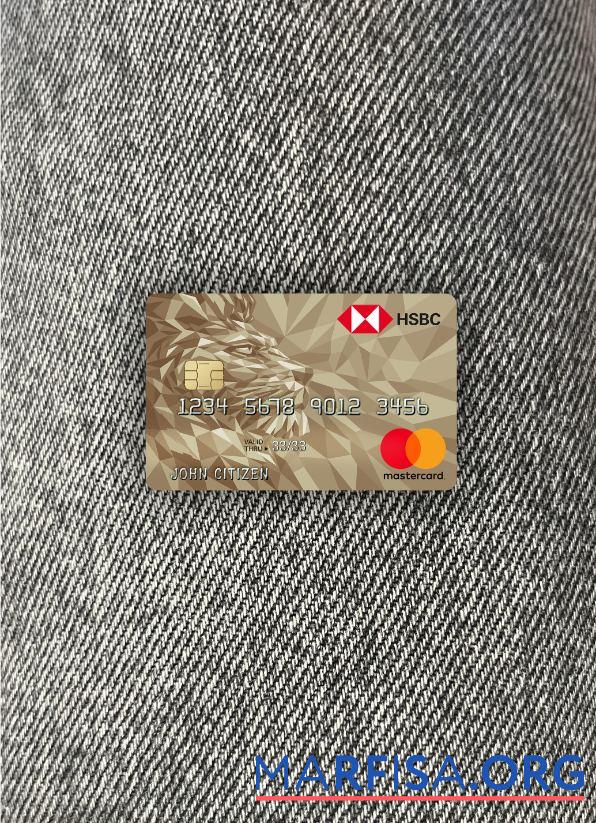 Blank United Kingdom HSBC Gold mastercard credit card photolook front real example